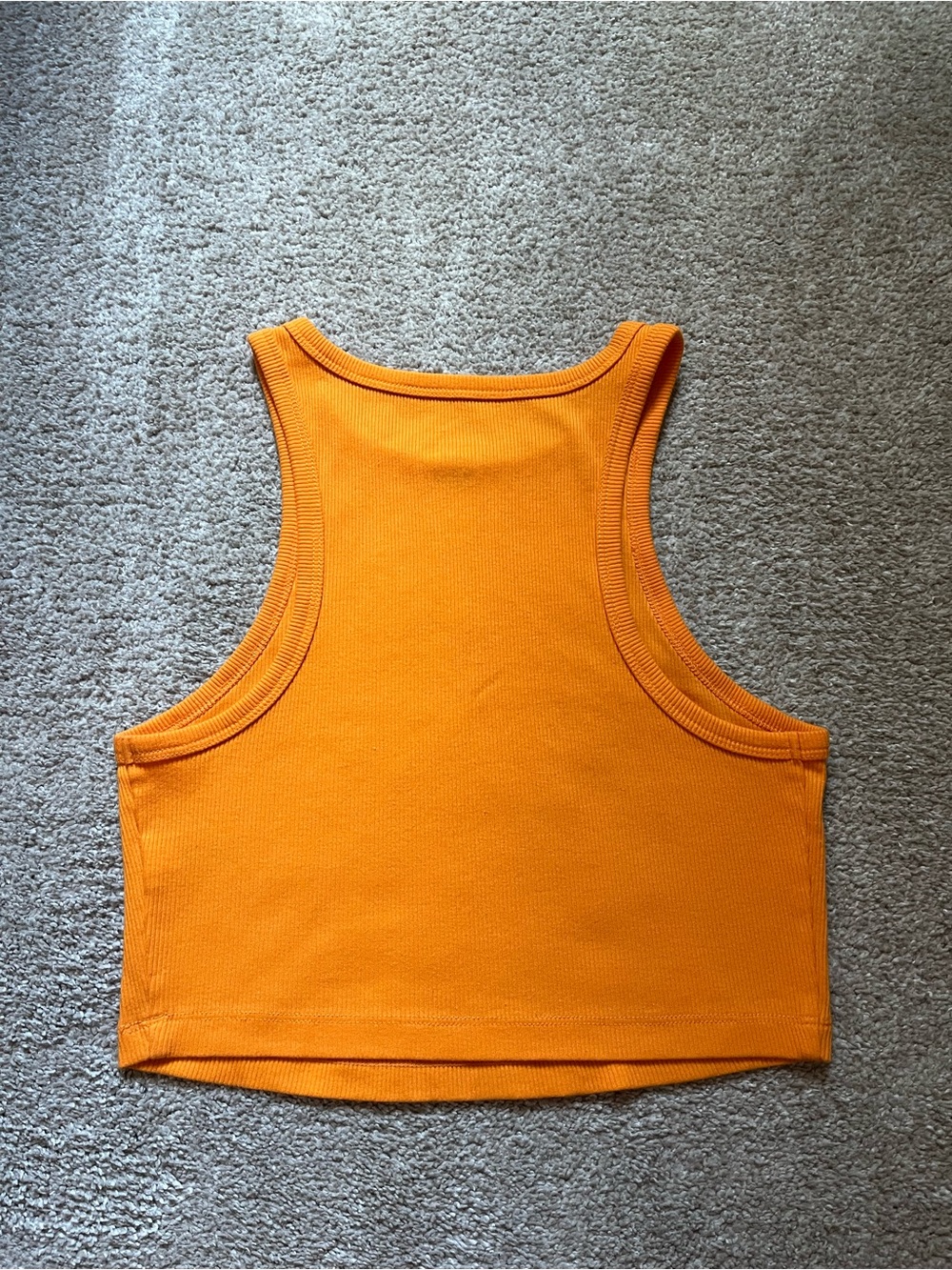 Orange Ribbed Cropped Tank - Picture 2 of 3